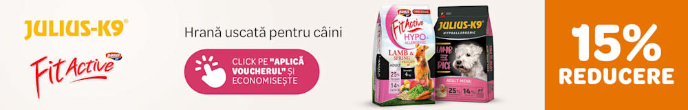 15% reducere la hrană uscată pentru câini Julius K9 și FitActive