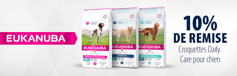 Économisez 10% sur la gamme Daily Care de la marque Eukanuba sur zooplus !
