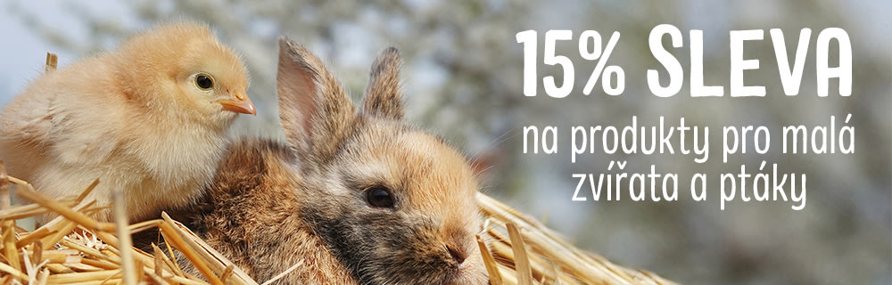 Sleva na produkty pro malá zvířata a ptáky