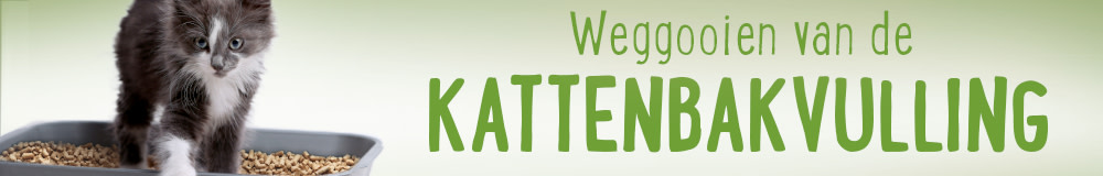 Weggooien van de kattenbakvulling