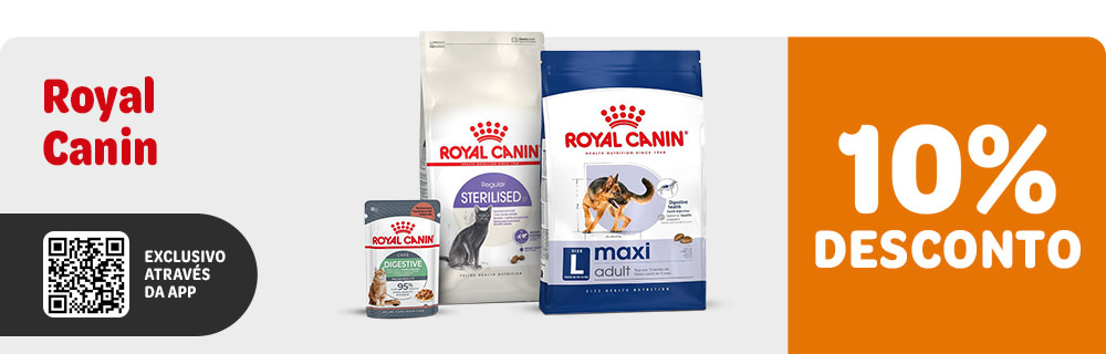 10% de desconto numa seleção de comida Royal Canin para cães e gatos