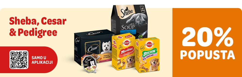 20 % popusta na PEDIGREE, SHEBA i CESAR, samo u zooplus mobilnoj aplikaciji!