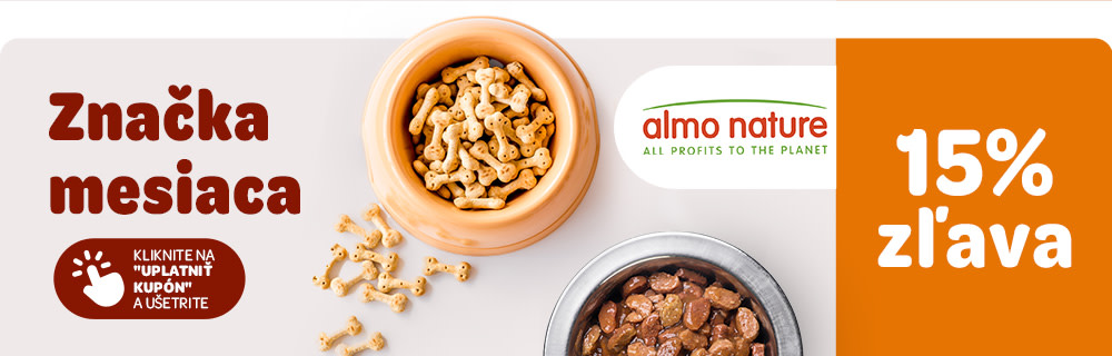 Značka mesiaca Almo Nature s 15% zľavou. Kliknite na "Uplatniť kupón" a ušetrite