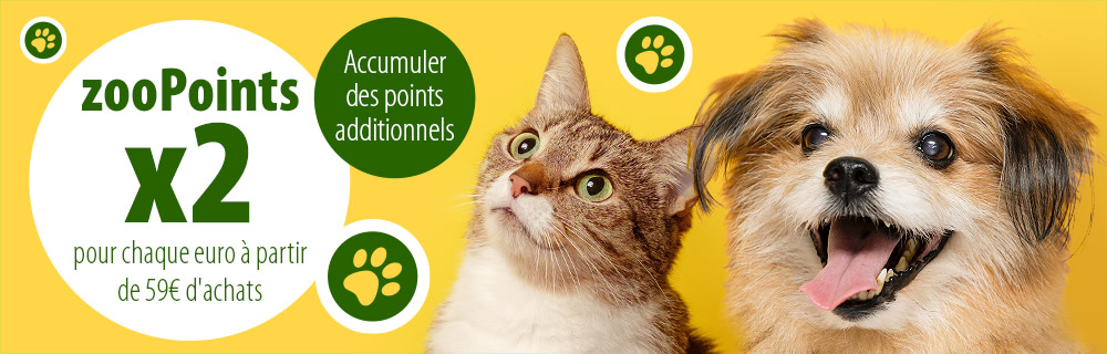 Au-delà de 59 € d'achats, chaque euro = 2 points !