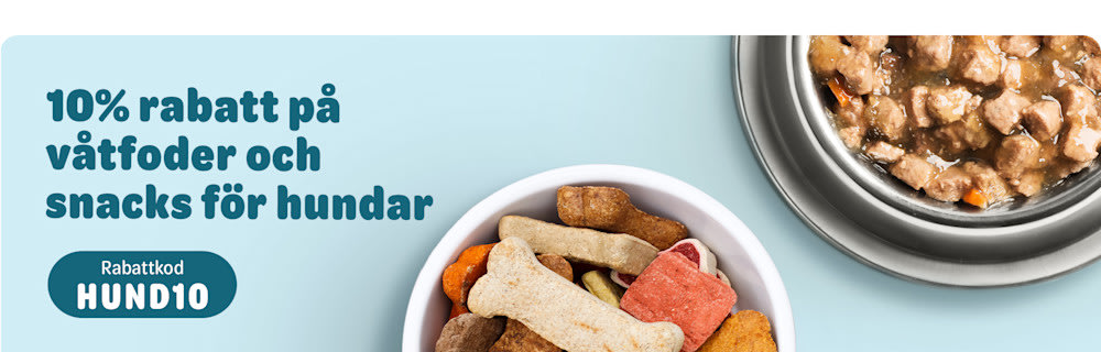 10% rabatt på våtfoder och snacks för hundar!