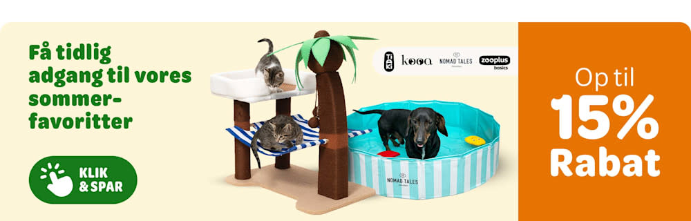 Sommerudsalg: spar op til 15 % på tilbehør til hunde og katte