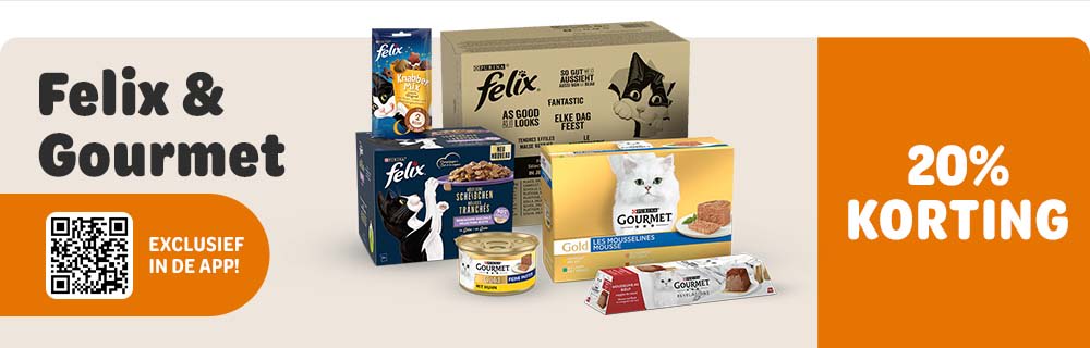 20% korting op Gourmet & Felix via de app!
