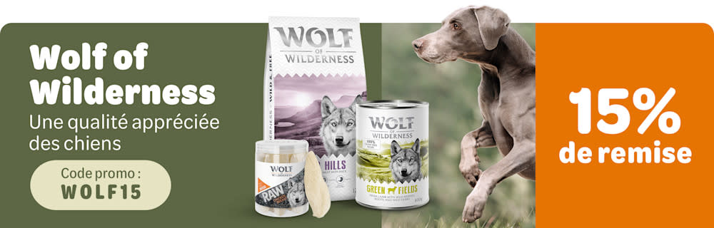 Une qualité appréciée des chiens CODE PROMO: WOLF15 15% de remise