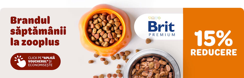 Brit Premium - Brandul săptămânii la zooplus. Până la 15% reducere. Click pe "Aplică voucherul și economisește."