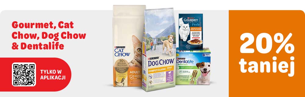 20% rabatu na produkty Gourmet, Cat Chow, Dog Chow, Dentalife