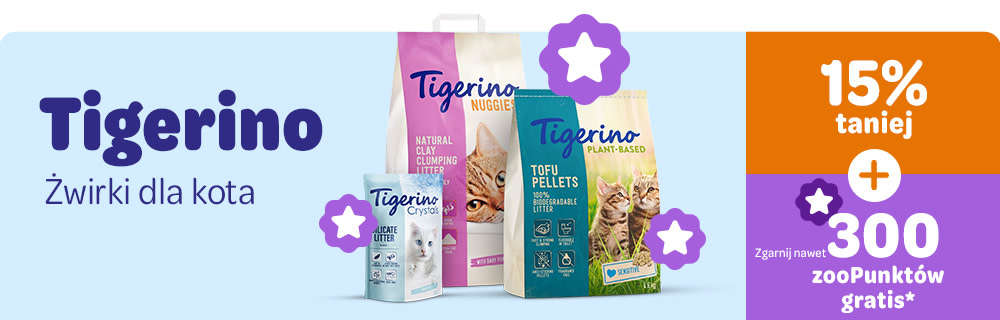 Tigerino i Purizon - żwirki dla kota zooplus Orginals 10% taniej