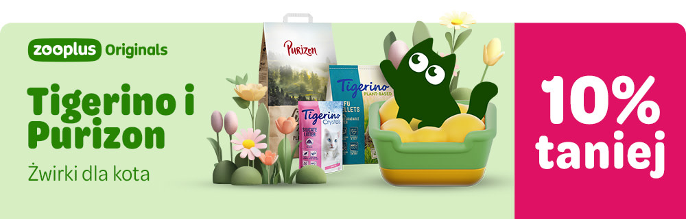 Tigerino i Purizon - żwirki dla kota zooplus Orginals 10% taniej