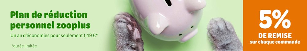 Plan de Réduction Personnel zooplus 5% de remise sur chaque commande pour seuleument 1,49€