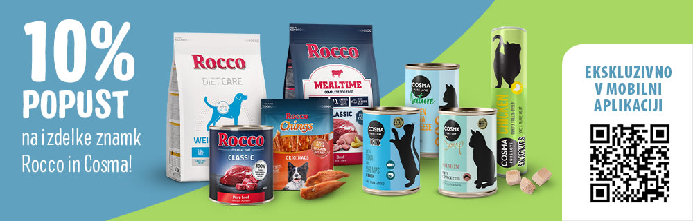 10% popust na vse Rocco in Cosma izdelke v naši mobilni aplikaciji