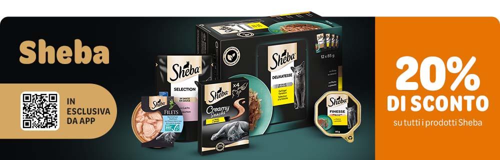 20% di sconto su tutti i prodotti SHEBA.