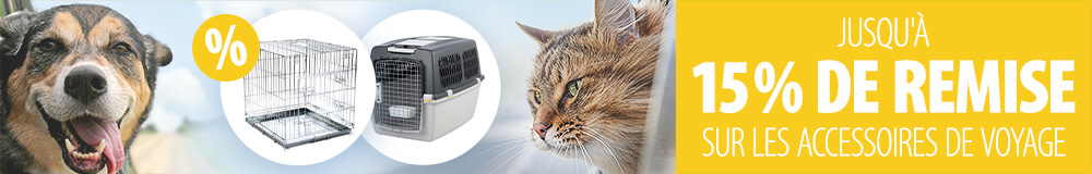 Jusqu'à - 15 % sur les accessoires de voyage pour chat et chien