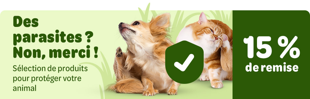 15% de remise sur les antiparasitaires