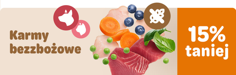 Karmy bezzbożowe 15% taniej!