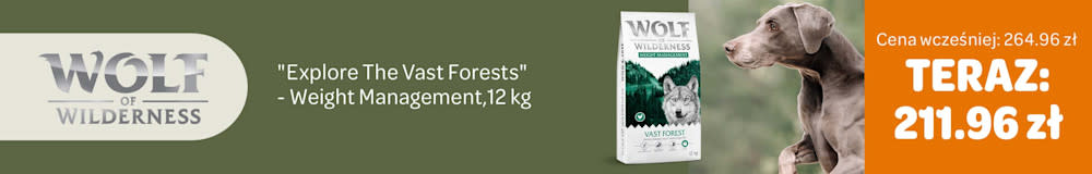 WOLF OF WILDERNESS "Explore The Vast Forests" - Weight Management, 12 kg Cena wcześniej: 264.96 zł TERAZ: 211.96 zł