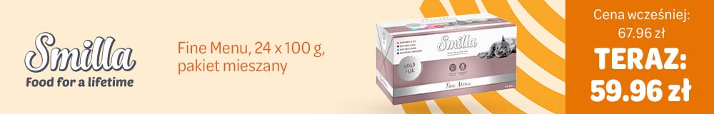 Smilla Fine Menu, 24 × 100 g, pakiet mieszany – teraz 59,96 zł.