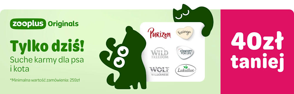 Tylko dziś! Suche karmy dla psa i kota 40zł taniej.