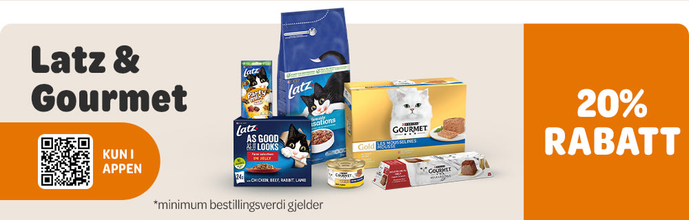 20% rabatt på Gourmet og Latz