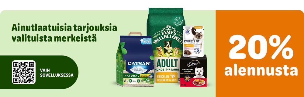 20% alennusta! Ainutlaatuisia tarjouksia valituista merkeistä. Vain sovelluksessa.