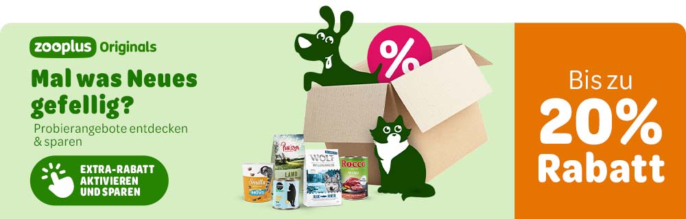 zooplus Originals: Mal was Neues gefellig? Probierangebote entdecken & sparen - Bis zu 20% RABATT - Extra-Rabatt aktivieren und sparen
