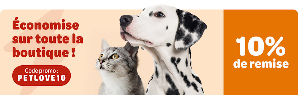 Économise sur toute la boutique - 10% de remise. Code promo: PETLOVE10