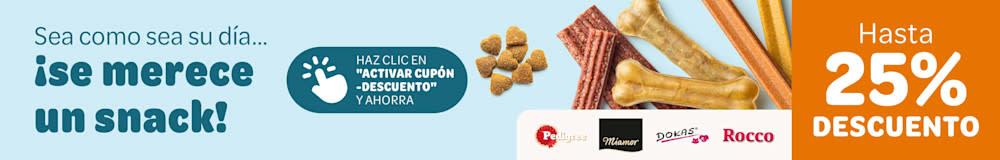 Hasta 25% de descuento en snacks para perros y gatos