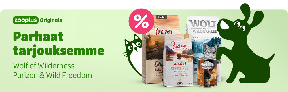 zooplus Originals. Parhaat tarjouksemme Wolf of Wilderness, Purizon & Wild Freedom.