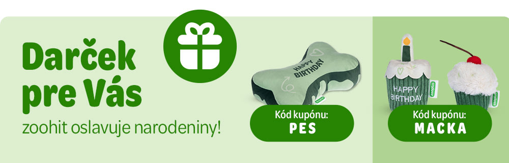 Darćek pre Vás zoohit oslavuje narodeniny! Kód kupónu: PES. Kód kupónu: MACKA
