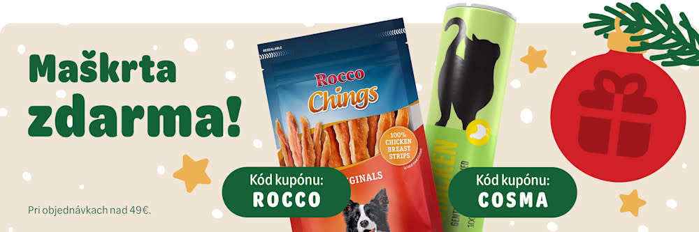 Maškrta zdarma pri objednávkach nad 49 Eur. Kód kupónu: ROCCO. Kód kupónu: COSMA