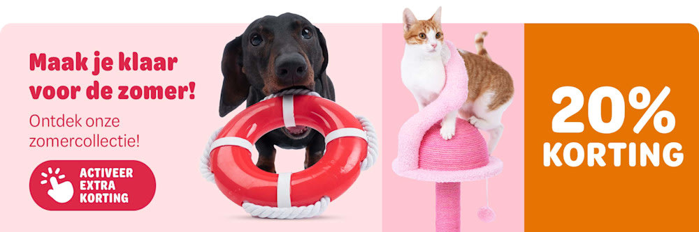 Zomerpromo: 20% korting op accessoires voor honden en katten