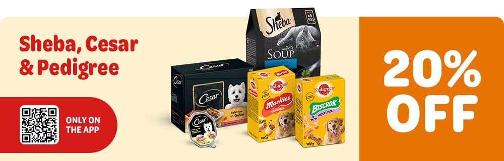 20% off Sheba, Cesar & Pedigree: only on the app