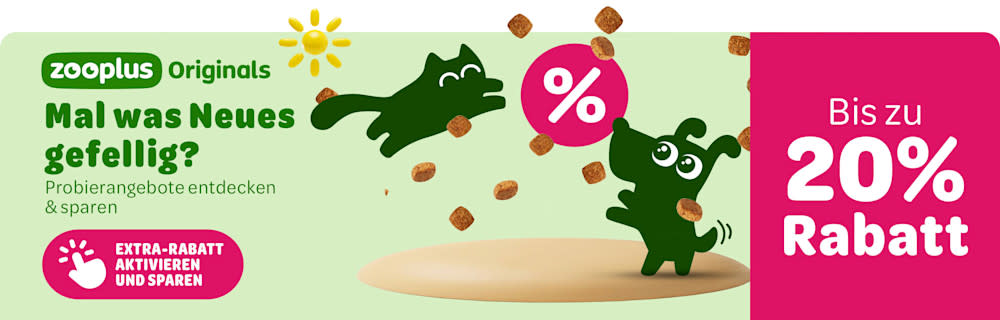 zooplus Originals: Mal was Neues gefellig? Probierangebote entdecken & sparen - Bis zu 20% RABATT - Extra-Rabatt aktivieren und sparen.