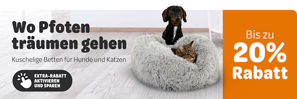 Wo Pfoten träumen gehen - Kuschelige Betten für Hunde und Katzen - Bis zu 20% Extra Rabatt aktivieren und sparen