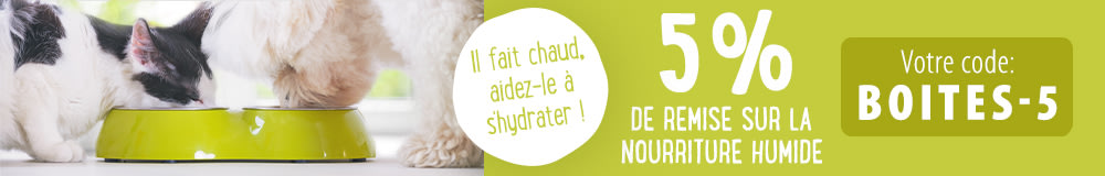 5 % de remise sur la nourriture humide !
