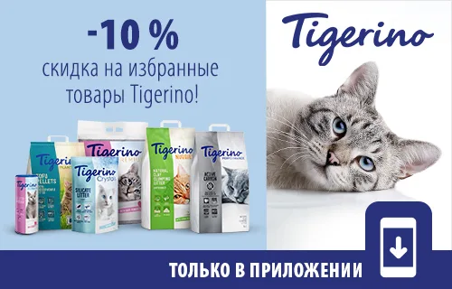 10% скидка на наполнитель для кошачьих туалетов Tigerino