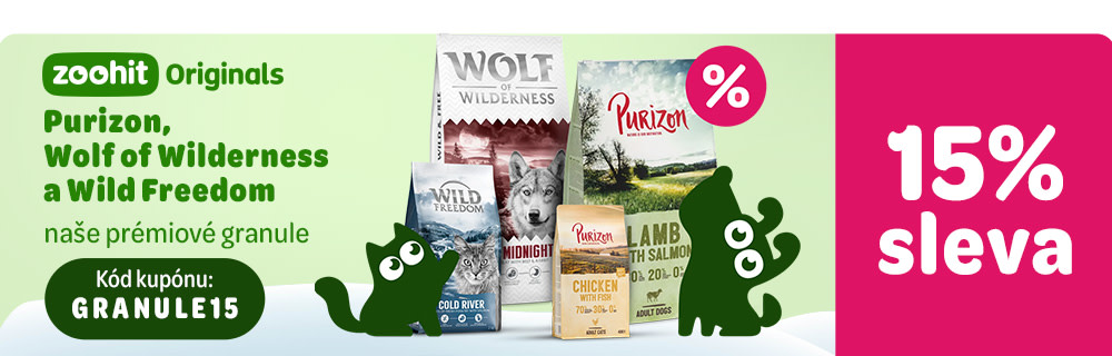 zoohit Originals Purizon, Wolf of Wilderness a Wild Freedom naše prémiové granule s 15% slevou. Kód kupónu: GRANULE15
