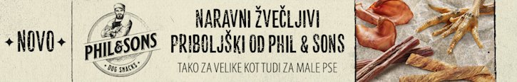 NOVO: Phil & Sons naravni priboljški - popolno dopolnilo jedilnika vašega psa! NOVO: Phil & Sons naravni priboljški - popolno dopolnilo jedilnika vašega psa!