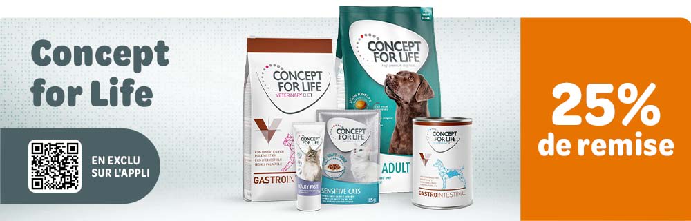 25% de remise sur Concept for Life & Condept for Life Veterinary Diet sur l'appli zooplus