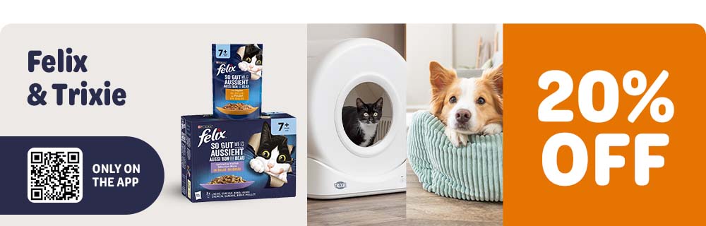 20% Off Felix and Trixie Dog & Cat Food and Accessories: Only on the App
