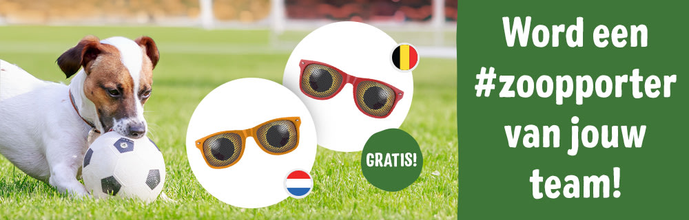 Om het aankomende EK te vieren, willen we iets speciaals doen voor jou en je huisdier. Daarom geven we bij elke bestelling van minimaal € 59,- een gratis zonnebril cadeau!