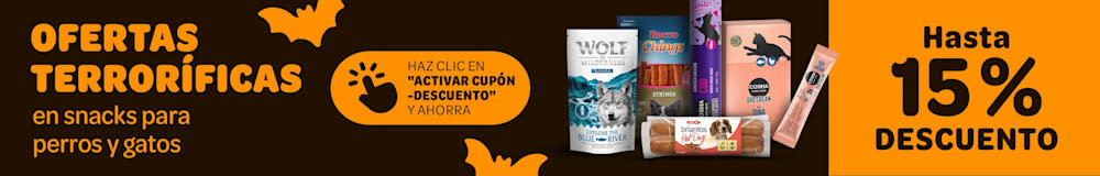 Hasta 15 % de descuento en snacks para perros y gatos