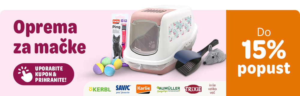 Oprema za mačke. Do 15% popust. Uporabite kupon in prihranite!