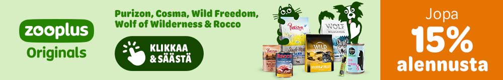 Jopa 15% alennusta Purizon, Cosma, Wild Freedom, Wold of WIlderness & Rocco. Klikkaa & säästä!
