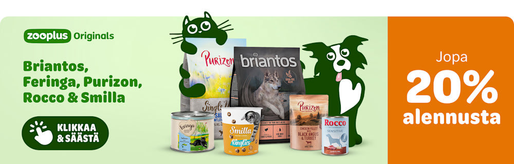 Jopa 20% alennusta Briantos, Feringa, Purizon, Rocco & Smilla -tuotemerkeistä. Klikkaa & säästä!