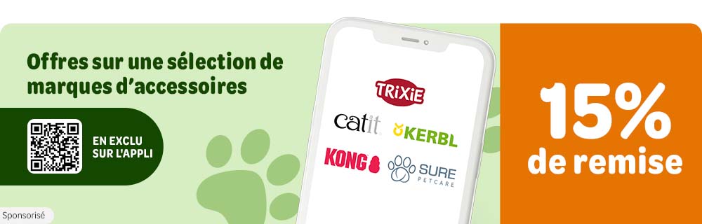 Profitez de 15% de remise sur une sélection de marques en exclu sur l'application zooplus !