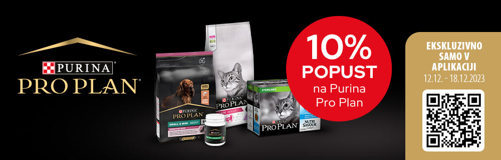 10% popust na Purina Pro Plan izdelke v naši mobilni aplikaciji